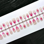 Press-On Nail Set Intricate Floral Design Varied Sizes Long-Lasting