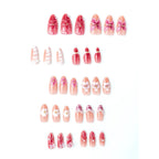 Press-On Nail Set Intricate Floral Designs Easy Application