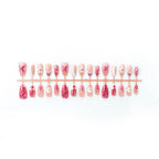 Press-On Nail Set Intricate Floral Designs Easy Application