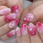 Press-On Nail Set Intricate Floral Durable & Comfortable Fit