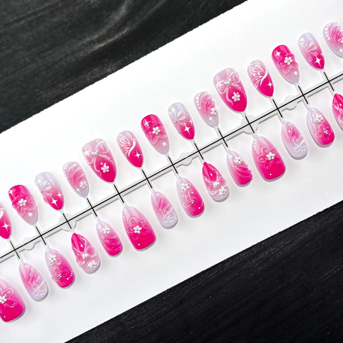 Press-On Nail Set Intricate Floral Durable & Comfortable Fit