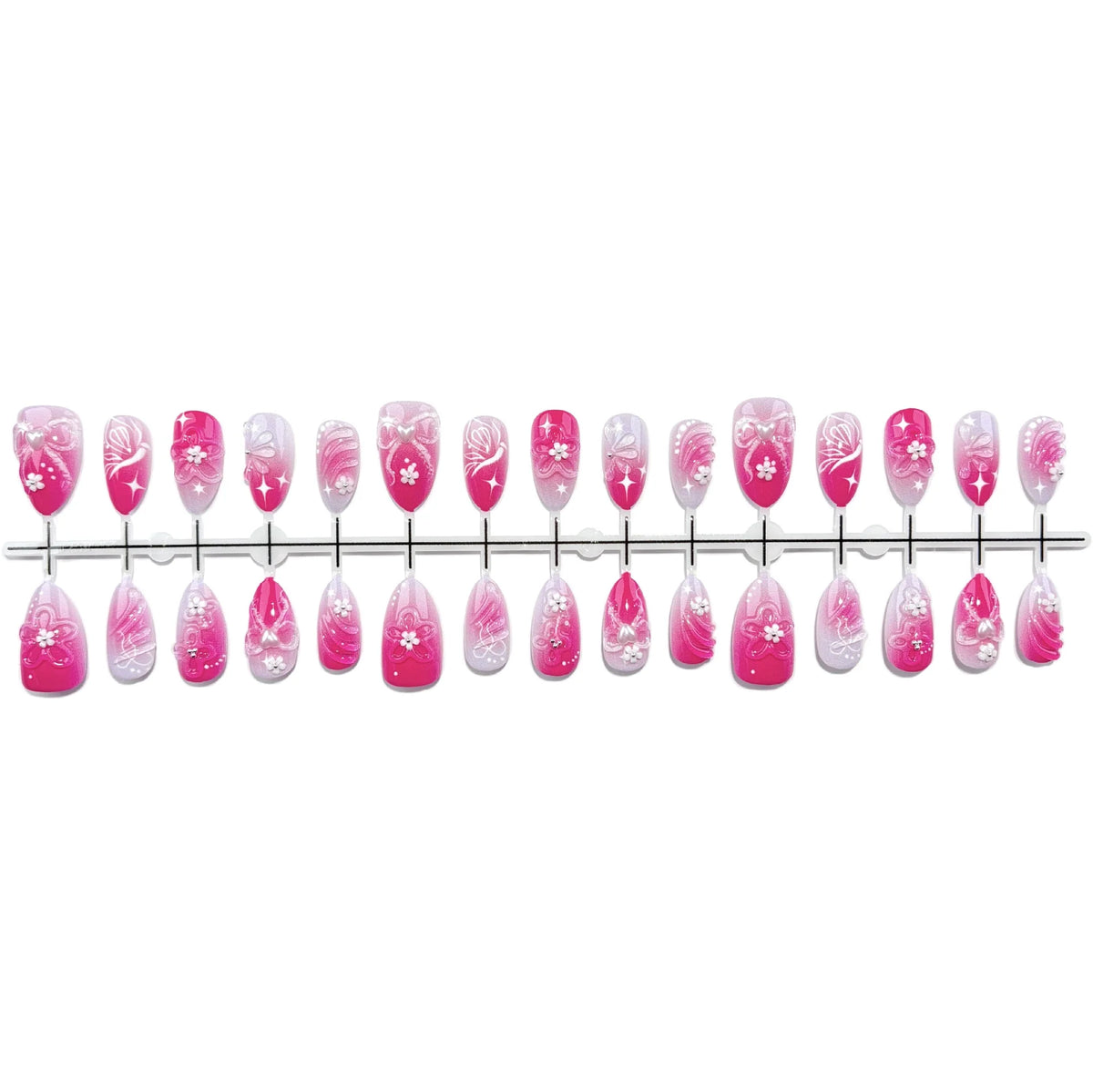Press-On Nail Set Intricate Floral Durable & Comfortable Fit