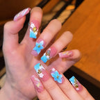 Press-On Nail Set Intricate Floral Durable & Easy Application