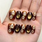 Press-On Nail Set Intricate Floral & Easy Application