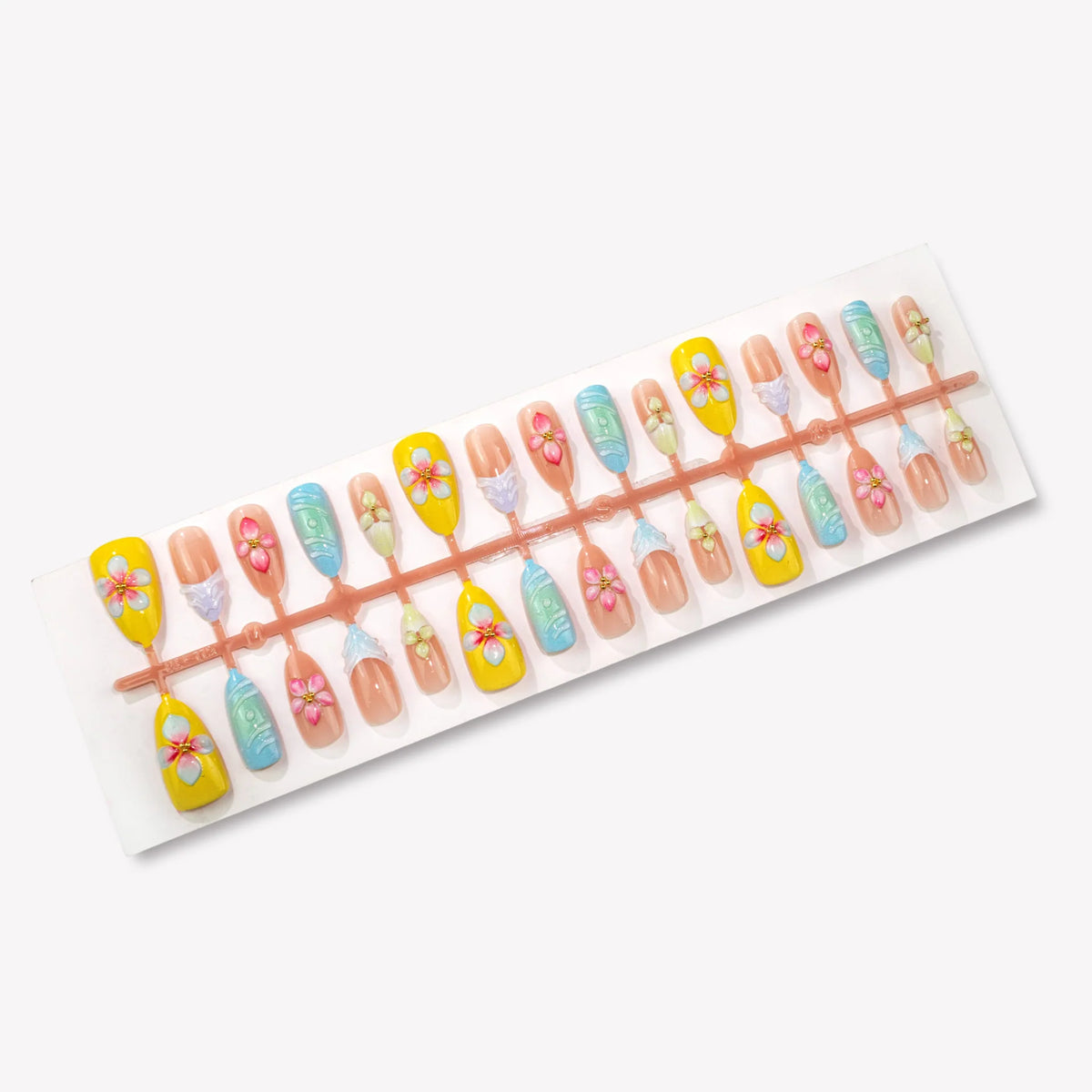 Press-On Nail Set Intricate Floral Easy Application