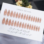 Press-On Nail Set Intricate Floral Gel-Look Multiple Sizes