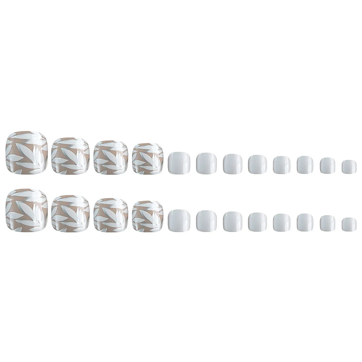 Press-On Nail Set Intricate Floral Glossy Finish