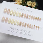 Press-On Nail Set Intricate Floral Glossy Finish Easy Application