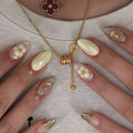 Press-On Nail Set Intricate Floral Glossy Finish Easy Application