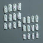 Press-On Nail Set Intricate Floral Lace Gel-Look Finish