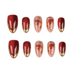 Press-On Nail Set Intricate Floral Multiple Sizes