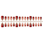 Press-On Nail Set Intricate Floral Multiple Sizes