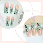 Press-On Nail Set Intricate Floral No Glue Multiple Sizes