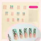 Press-On Nail Set Intricate Floral No Glue Multiple Sizes