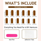 Press-On Nail Set Intricate Floral No Glue Multiple Sizes