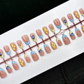 Press-On Nail Set Intricate Floral No Glue Reusable