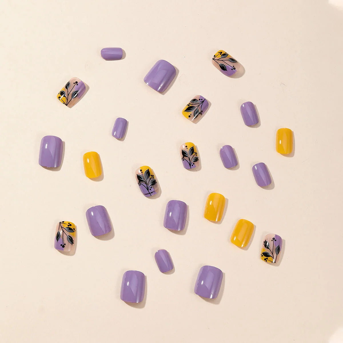 Press-On Nail Set Intricate Floral Premium Acrylic & Easy Application