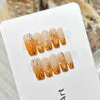 Press-On Nail Set Intricate Floral Reusable & Easy Application