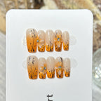 Press-On Nail Set Intricate Floral Reusable & Easy Application