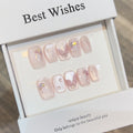 Press-On Nail Set Intricate Floral Reusable & Glue-Free