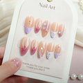 Press-On Nail Set Intricate Floral Self-Adhesive & Reusable