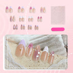 Press-On Nail Set Intricate Floral Self-Adhesive & Reusable