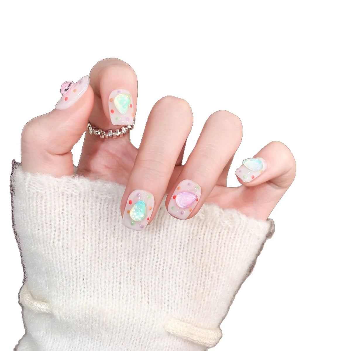 Press-On Nail Set Intricate Patterned Designs Easy To Apply