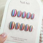 Press-On Nail Set Iridescent Cat Eye Peel & Stick