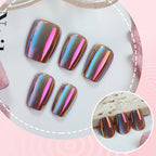 Press-On Nail Set Iridescent Cat Eye Peel & Stick