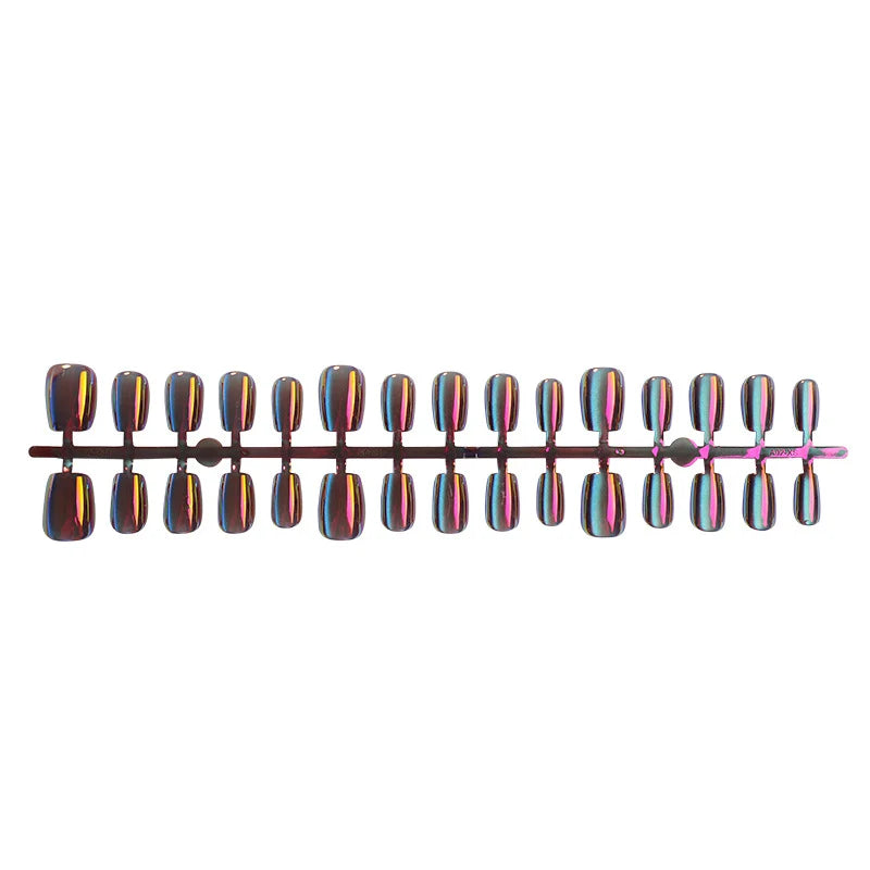 Press-On Nail Set Iridescent Cat Eye Peel & Stick