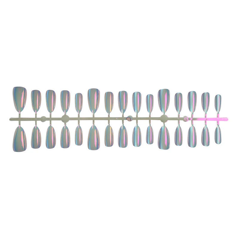 Press-On Nail Set Iridescent Easy Apply & Reusable