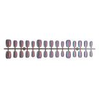 Press-On Nail Set Iridescent Finish Reusable Adhesive & Multiple Sizes