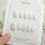 Press-On Nail Set Iridescent Finish Reusable & Durable