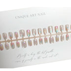 Press-On Nail Set Iridescent Floral Glue-Free & Chip-Resistant
