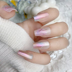 Press-On Nail Set Iridescent Floral Multiple Sizes & Adhesive Tabs