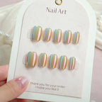 Press-On Nail Set Iridescent Glossy Reusable