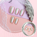 Press-On Nail Set Iridescent Glossy Reusable
