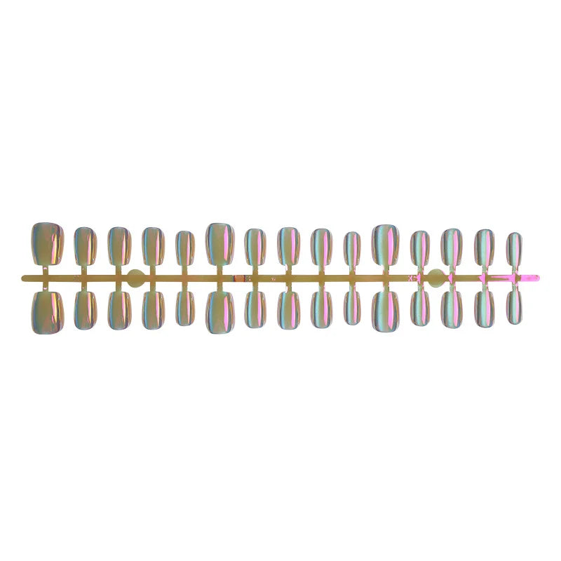 Press-On Nail Set Iridescent Glossy Reusable