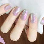 Press-On Nail Set Iridescent No Glue & Long-Lasting