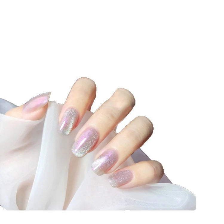 Press-On Nail Set Iridescent No Glue & Long-Lasting