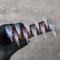 Press-On Nail Set Iridescent Stiletto Easy Application