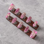 Press-On Nail Set Jewel-Accented No Glue Reusable