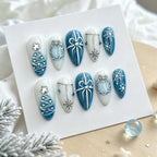 Press-On Nail Set Jewel Embellished Reusable