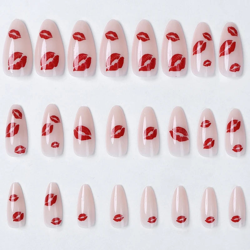 Press-On Nail Set Kiss-Print Peel-And-Stick Multiple Sizes