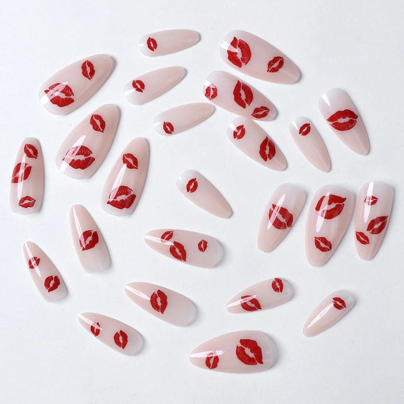 Press-On Nail Set Kiss-Print Peel-And-Stick Multiple Sizes