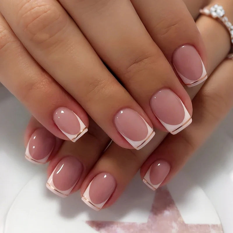 Press-On Nail Set Lace Design Reusable Easy Application