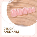 Press-On Nail Set Lace Design Reusable Easy Application