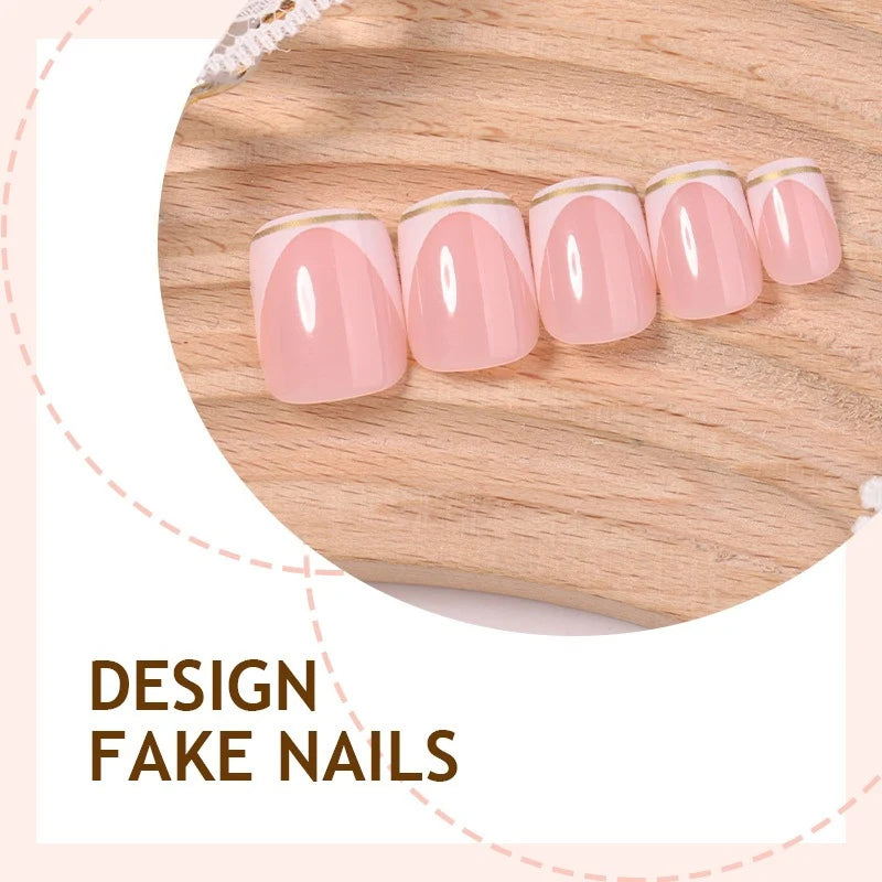 Press-On Nail Set Lace Design Reusable Easy Application