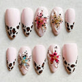 Press-On Nail Set Leopard & Floral Easy Application
