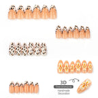 Press-On Nail Set Leopard & Floral Easy Apply Long-Lasting